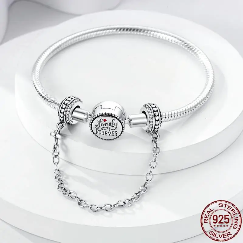 Fit 3mm Bracelet Securing Clip 925 Sterling Silver Dragonfly Rubber Stopper Safety Chain Charms DIY Jewelry For Women Gift