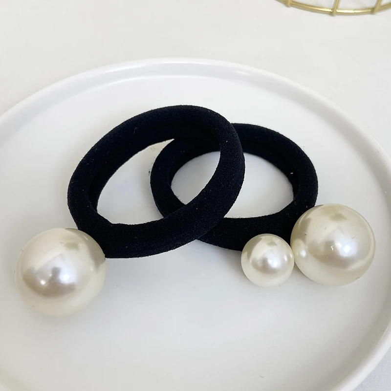 Fashionable And Minimalist Pearl High Elasticity Seamless Thick Towel Loop Fashionable And Versatile Ball Hair Rope Ins Hairpin