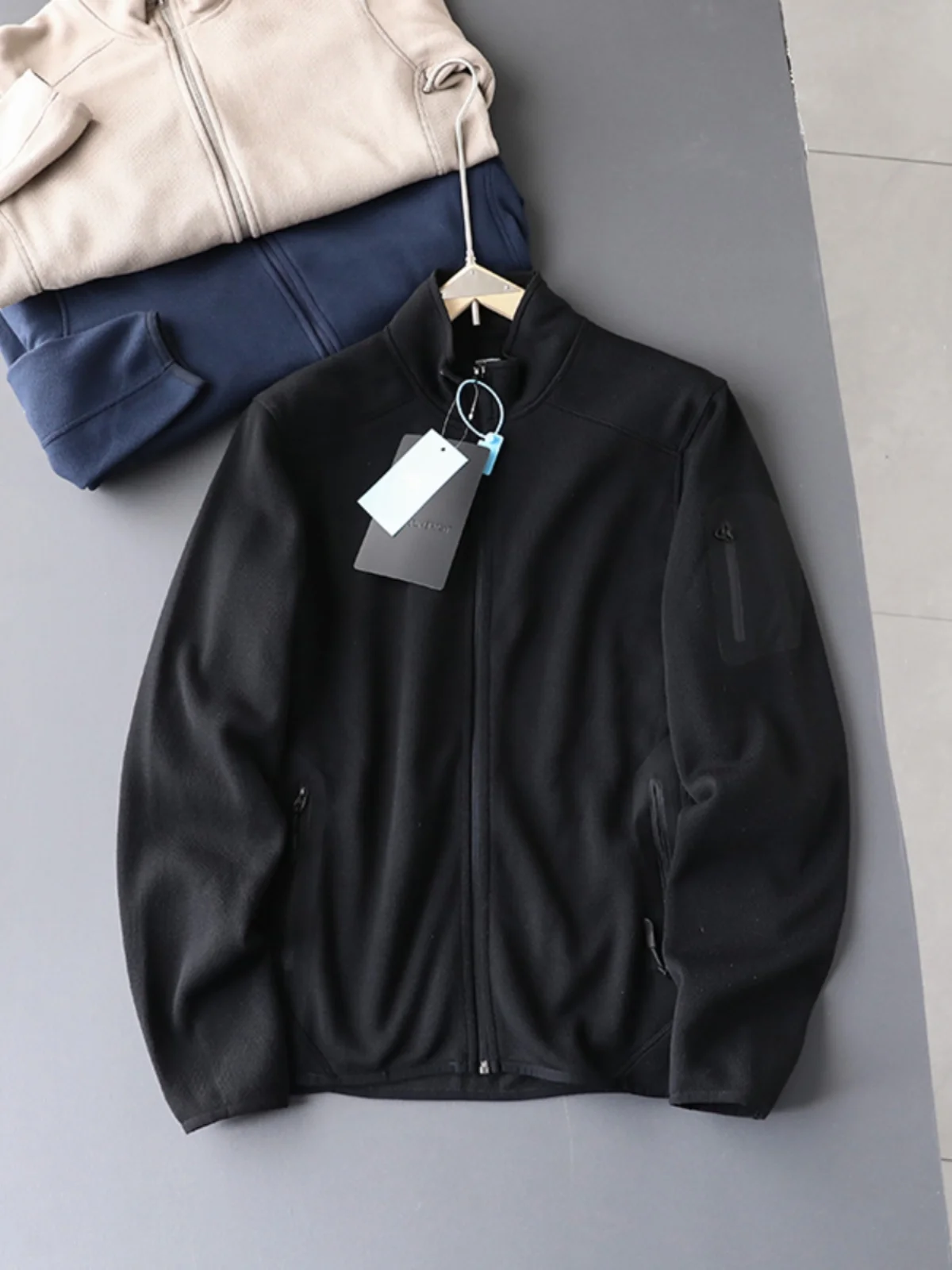 

Soft Skin-Friendly Fce Jaet Collared Long Sve Men's Women's Autumn Winter New Sle Outerwear Breathable Polyester