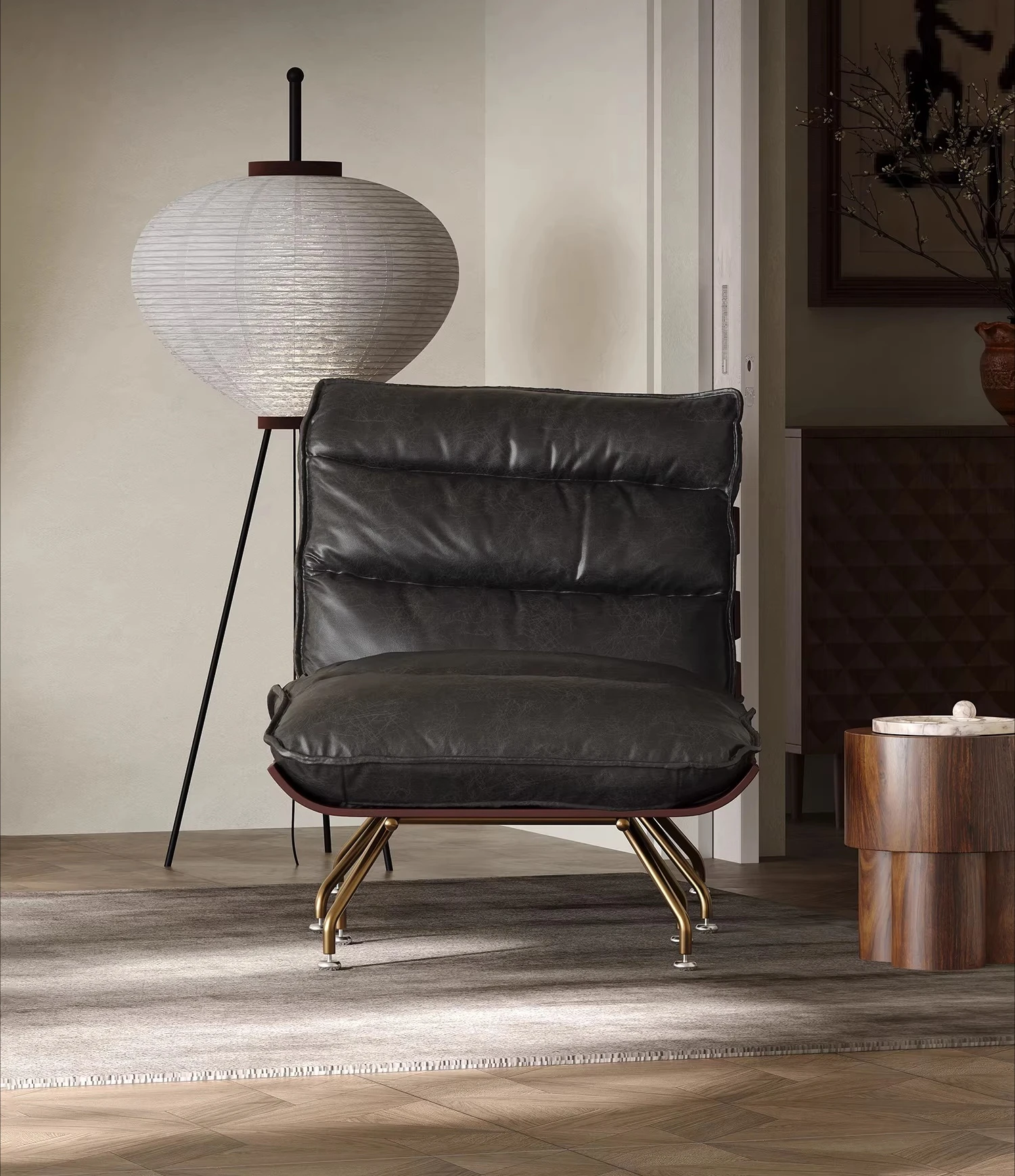 

sofa reclining chair antique living room balcony simple leisure chair leather reclining chair