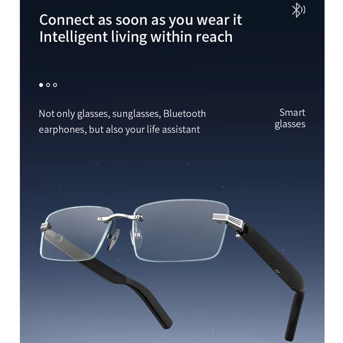 AI Smart Brille Sonnenbrille Bluetooth Anruf AI Sprachassistent Fernbedienung Musik UV-Schutz Herren Damen Brillen für Android IOS