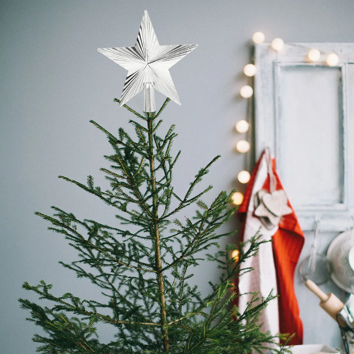 

2Pcs Christmas Tree Star Topper Premium Plastic Holiday Decor for Xmas Party Home Festive Decoration Christmas Tree Topper