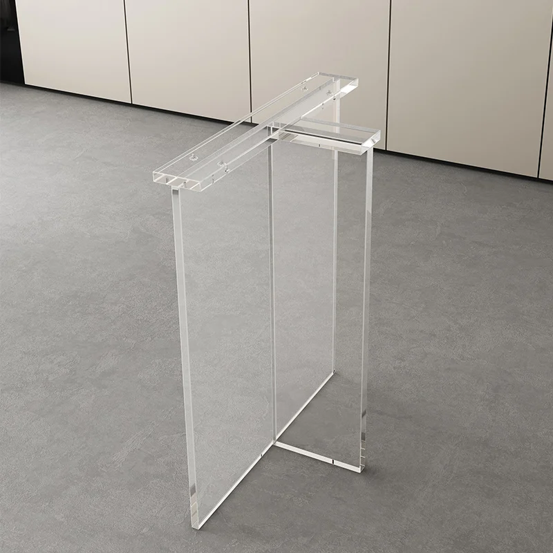 

Acrylic legs custom transparent table feet dining bracket coffee table rock slab support legs T-shaped suspension ta
