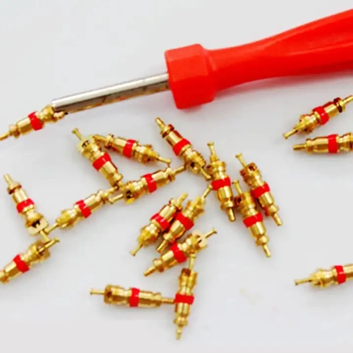20PCS Car Truck Tubeless Tyre Valve American Style Tire Valve Cores Motorcycle Tire Valve Stem Core Removal Wrench Repair Tool