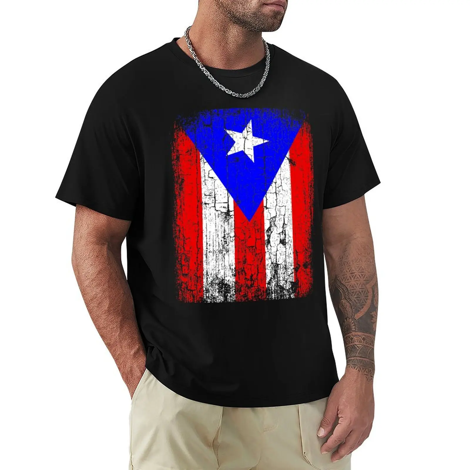 

Vintage Puerto Rico Flag T-Shirt funny costumes cotton graphic tees anime clothes funny t shirts for men