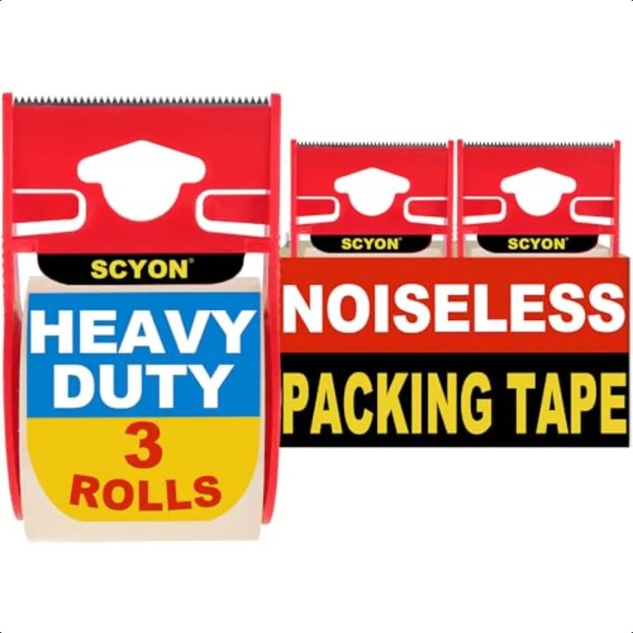 

Сверхмощная прозрачная упаковочная лента с дозатором, 3 рулона транспортировочной ленты, бесшумная движущаяся и упаковочная лента для почтовых боксерских вещей 1.