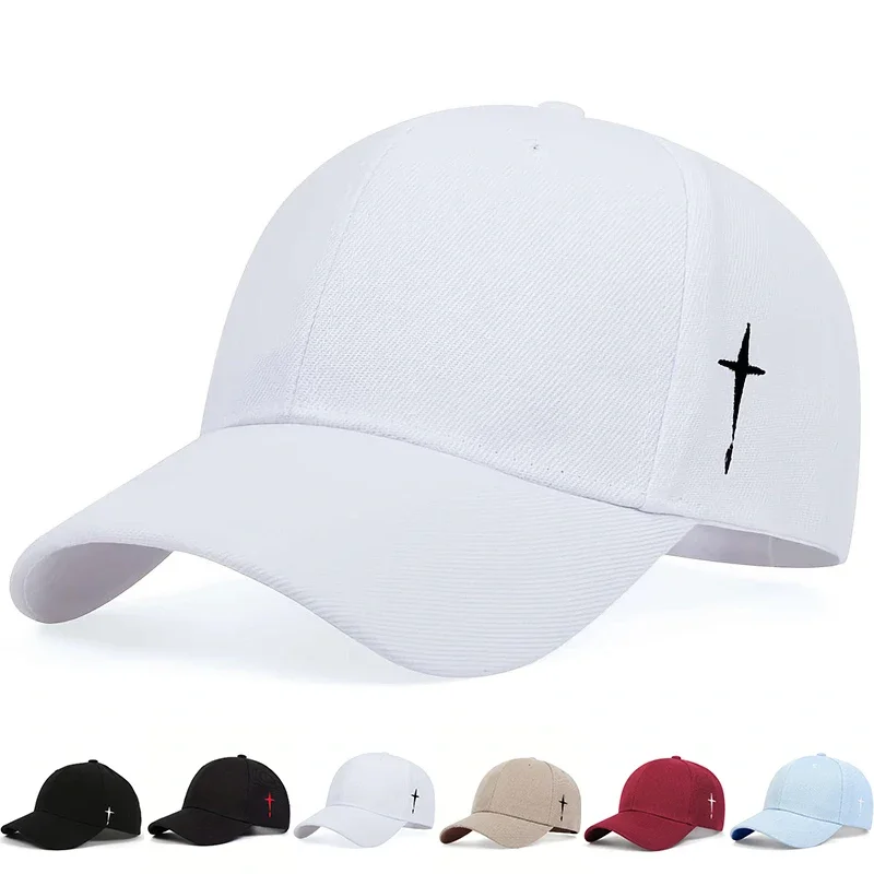 Unisex Cross Embroidery Snapback Baseball Caps Spring and Au