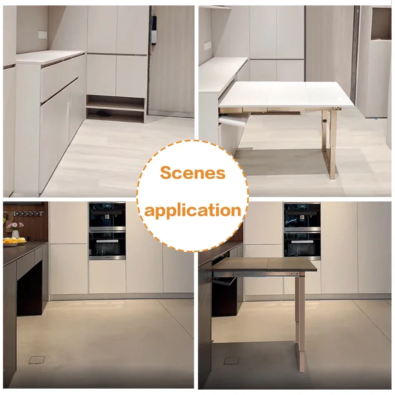 Hideaway Pull Out Folding Table Track System For Cabinet Drawer With Smooth Gliding Mechanism Space Saving Multi Functional