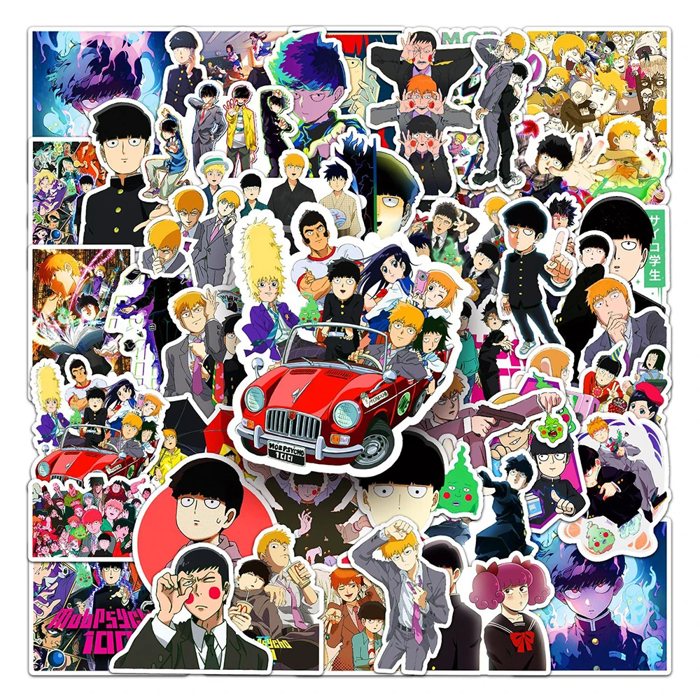 10/30/50pcs Mob Psycho 100 Cartoon Stickers Japanese Anime Graffiti Decals DIY Laptop Water Bottle Phone Cool Manga Sticker Pack