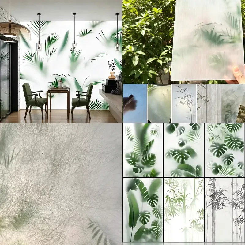 Wholesale ice crack PETG resin board custom 3D printing bamboo leaf pattern translucent decorative board for project