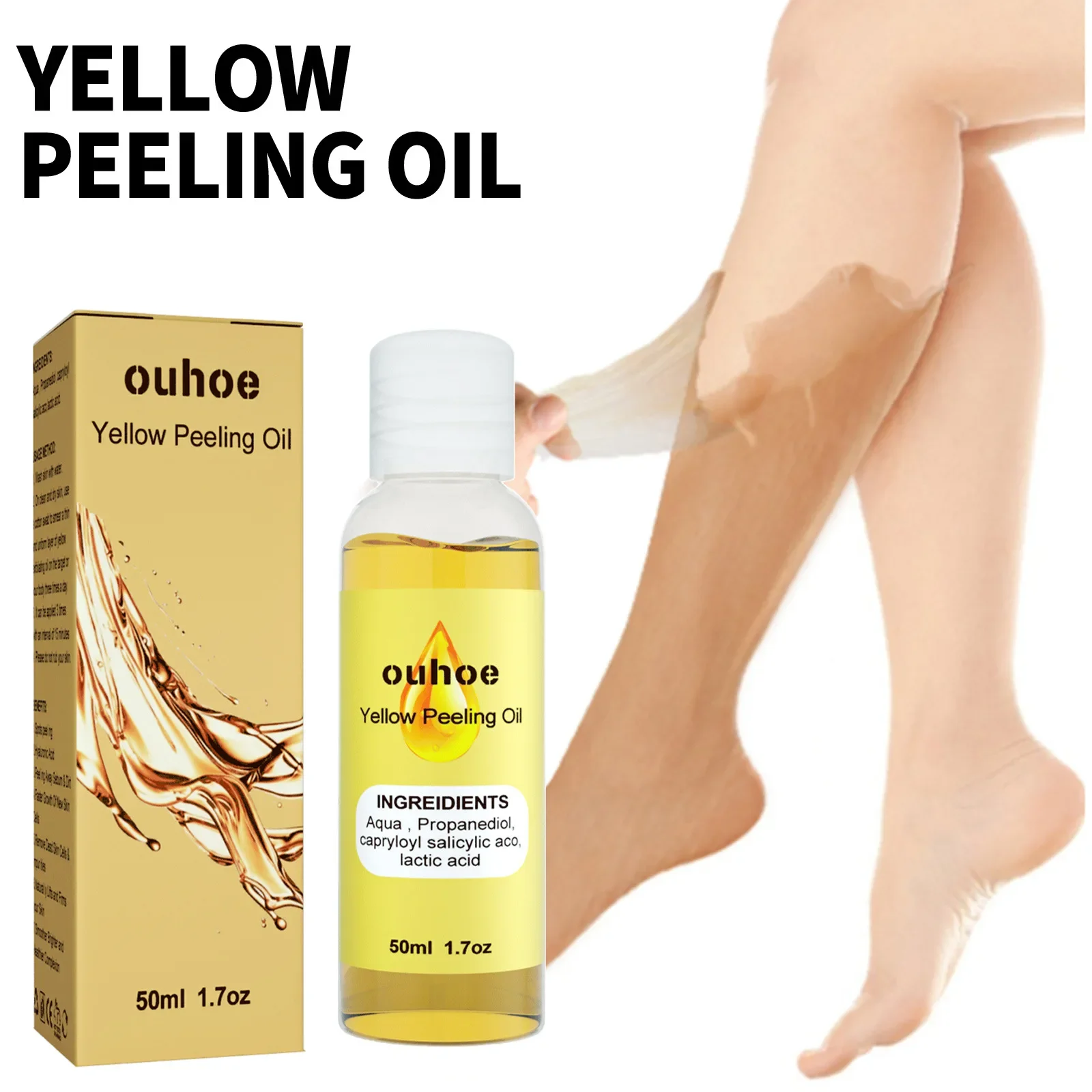 

Yellow Peeling Oil Exfoliating Elbow Knee Deep Cleaning Bleaching Fade Dark Spots Melanin Brighten Skin Whiten Remove Dead Skin