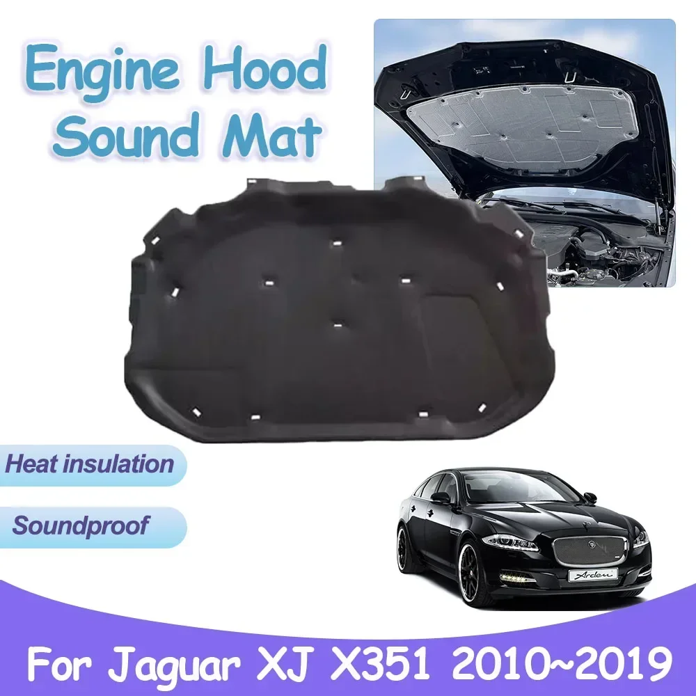 เครื่องยนต์Hood Sound PadสําหรับJaguar XJ X351 2010 ~ 2019 รถความร้อนฉนวนกันความร้อนผ้าฝ้ายSoundproof Coverเบาะอุปกรณ์ตกแต่งภายใน