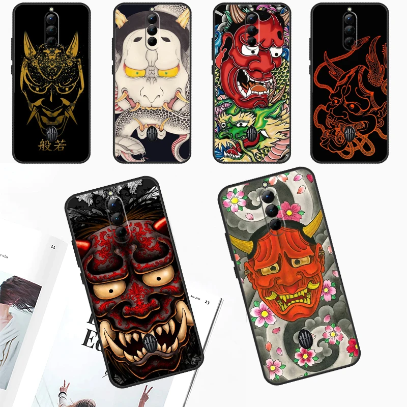 Japanese Hannya Mask Case For ZTE Nubia Red Magic 9 Pro 8 8S Pro Plus Red Magic 6 7 6S 7S Pro 5G 5S 6R Cover