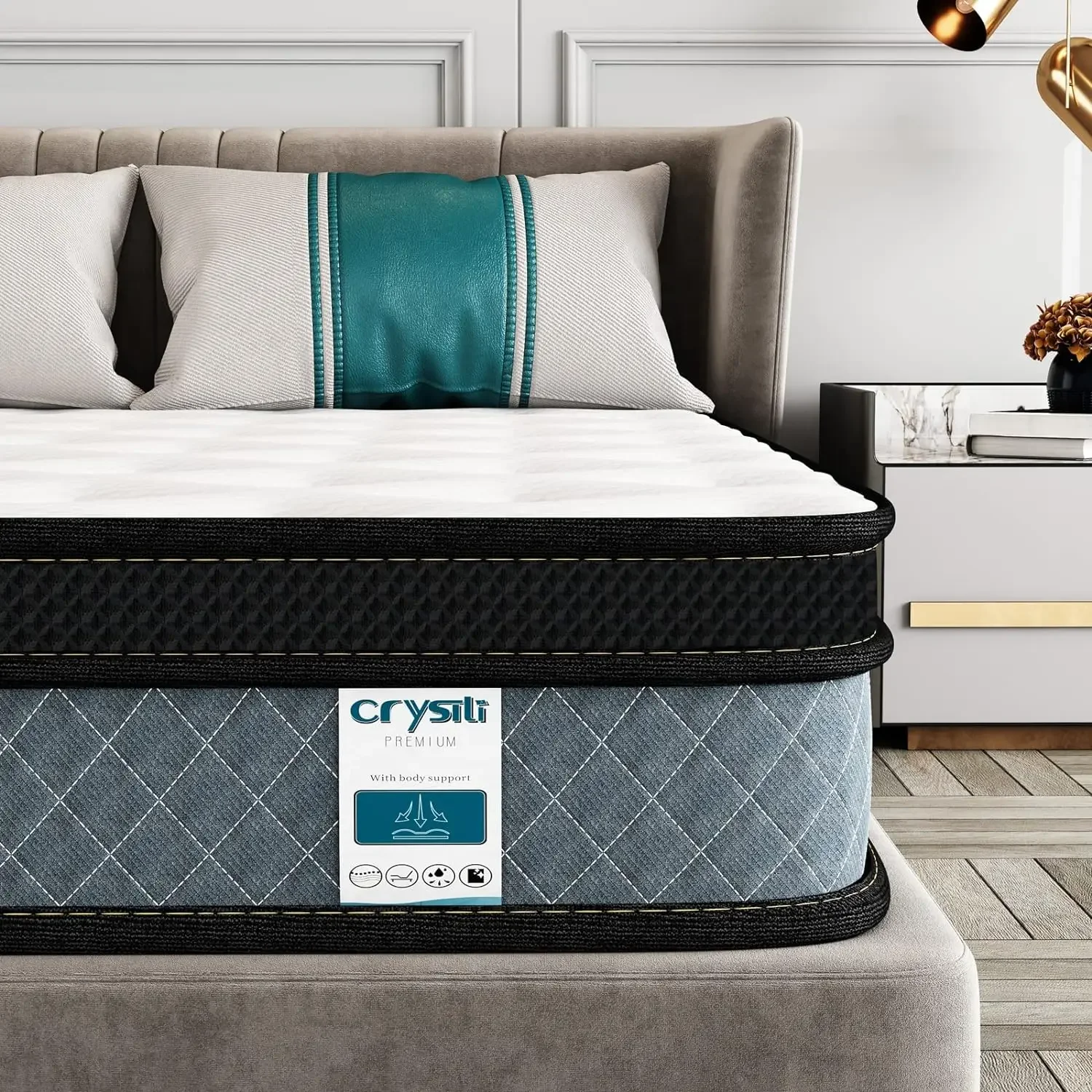 Crystli Full Mattress,10 Inch Memory Foam Mattress with Innerspring Hybrid Full Size Mattress ina Box Pressure Relief&Supportive