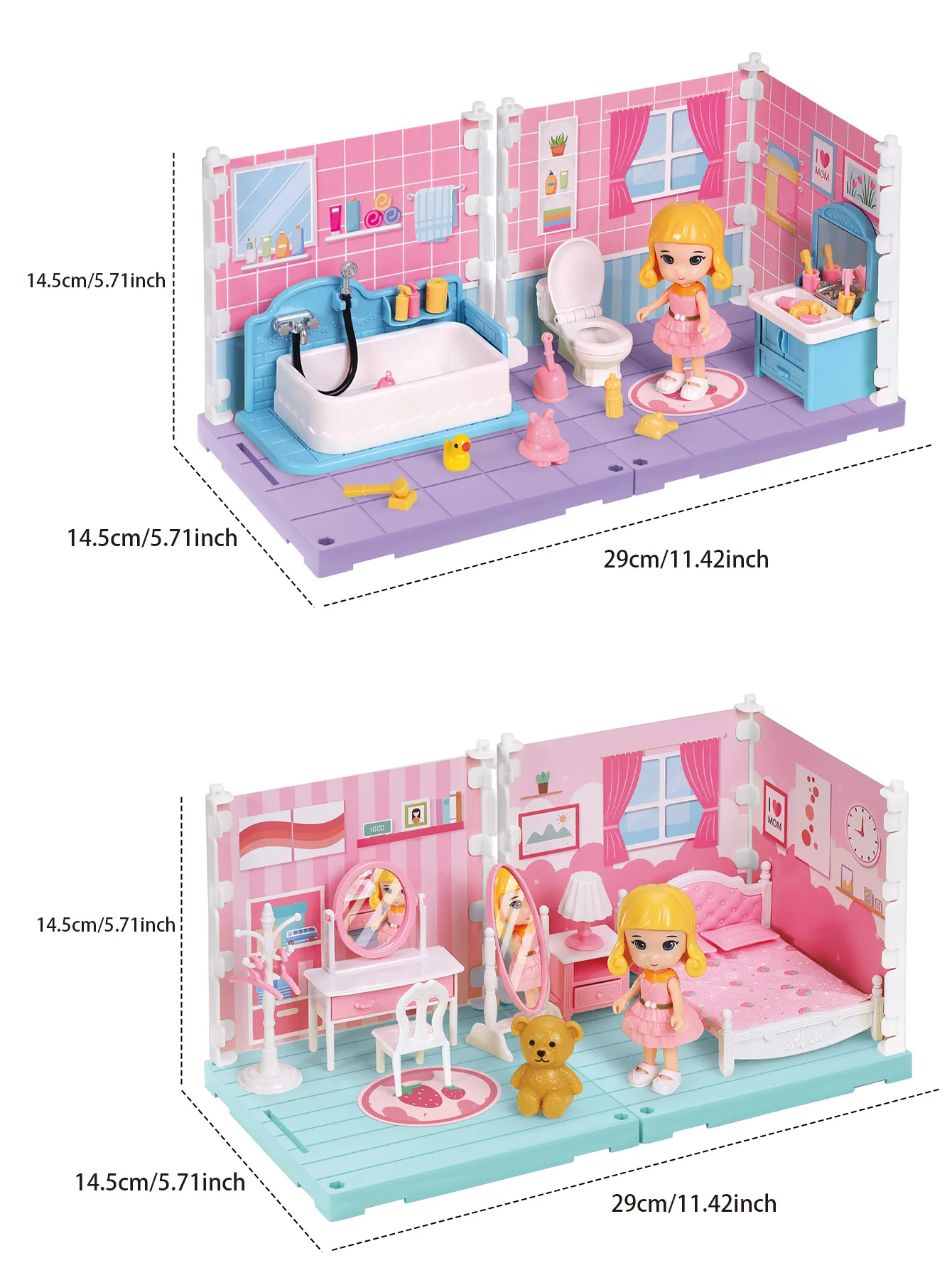 مجموعة ألعاب أثاث مصغرة لبيت الدمى يمكنك صنعها بنفسك للأطفال والبنات ألعاب أثاث التظاهرية هدية منزلية لعيد الميلاد وأعياد الميلاد