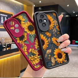 Sunflowers Printed Matte Phone Case for Honor Huawei 200 70 90 Lite Mate 20 Pro Nova 10 P20 30 40 9X X8 5G Soft TPU Cover Fundas