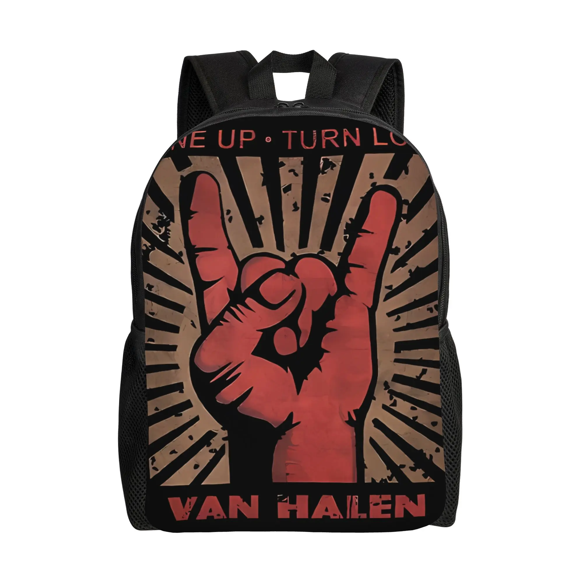 

rock Music Van Halen Schoolbag Students Fashionable mochila useful things travel Large Capacity Schoolbag Back To School Season