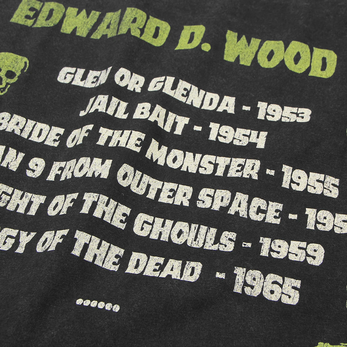 ED WOOD T-Shirt  Bela Lugosi Maila Nurmi Plan 9 from Outer Space Washed Loose Drop Shoulder Retro Men Oversize Cotton Tee Shirt