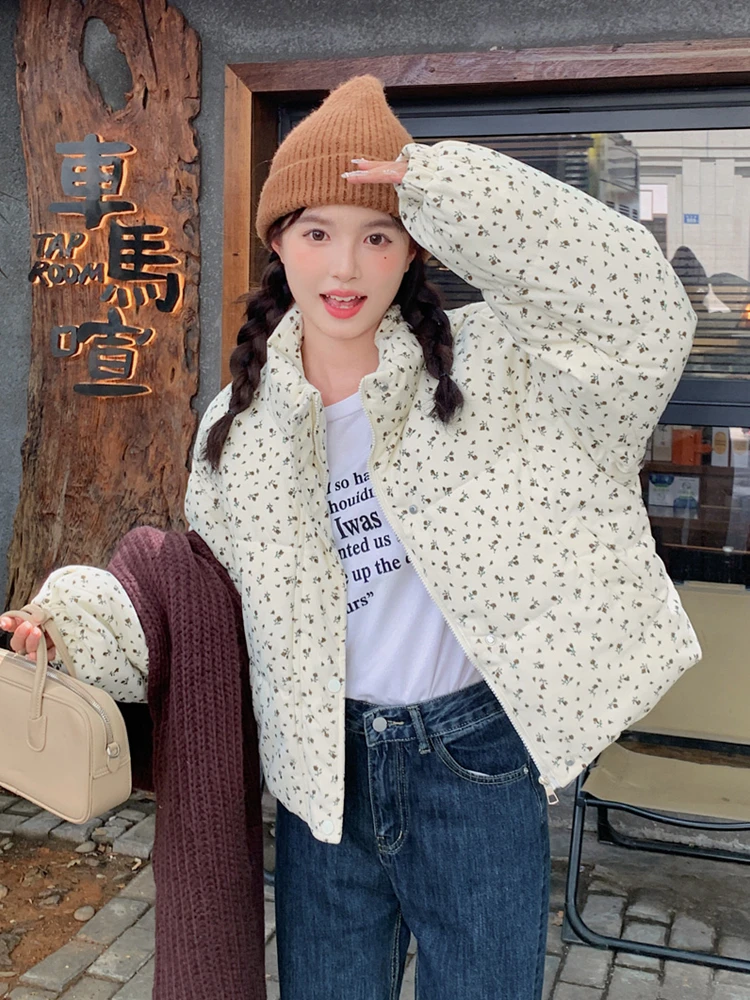 

Women's White Parka Jacket Overcoat Warm Long Sleeve Jackets Vintage Harajuku Hoodies Padded Jacket Winter 2000s Clothes Autumn