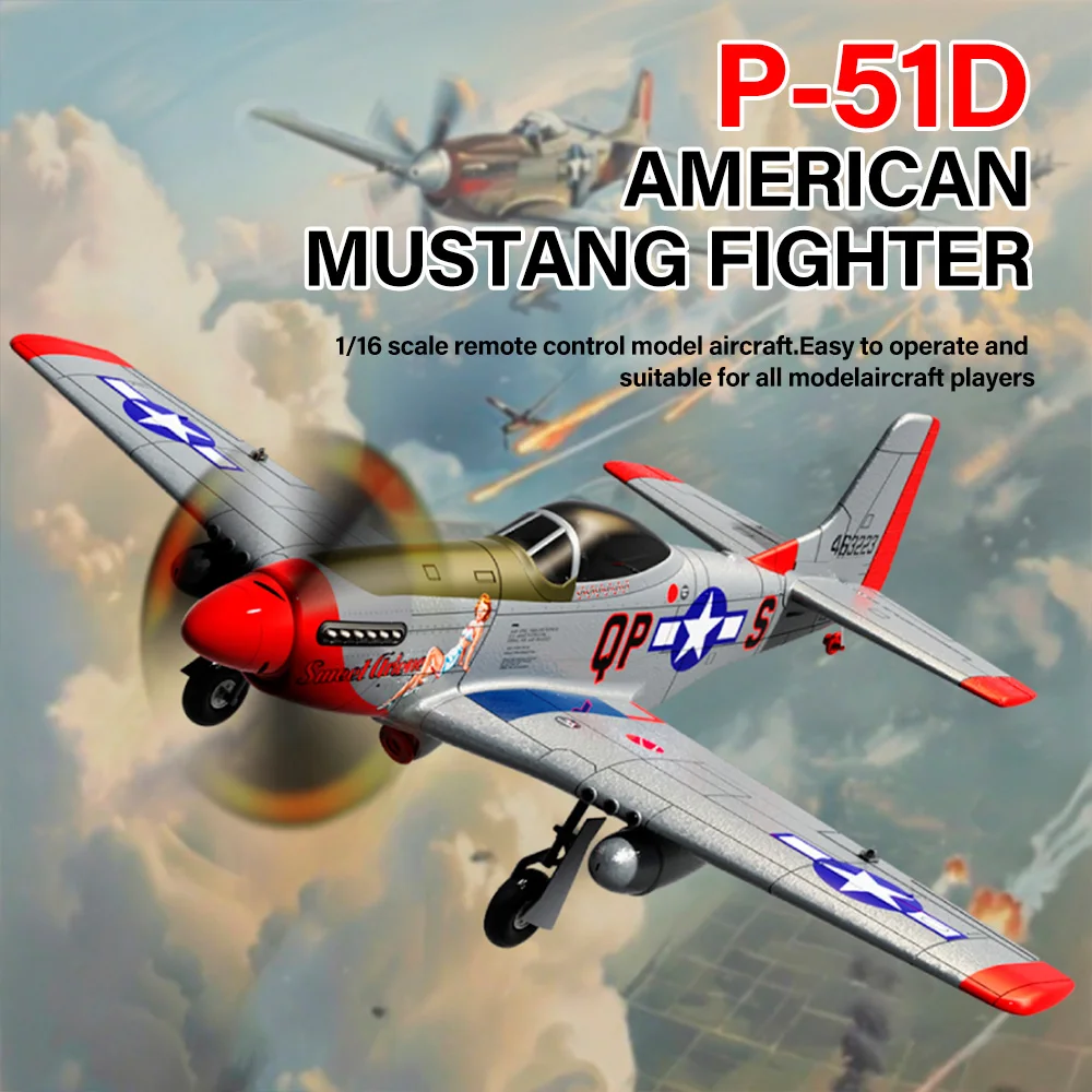2026 9IMOD P-51D Plane 10 CH Brushless 1/16 HD Camera 6-Axis Gyro 3D 25min Flight Fight Plane