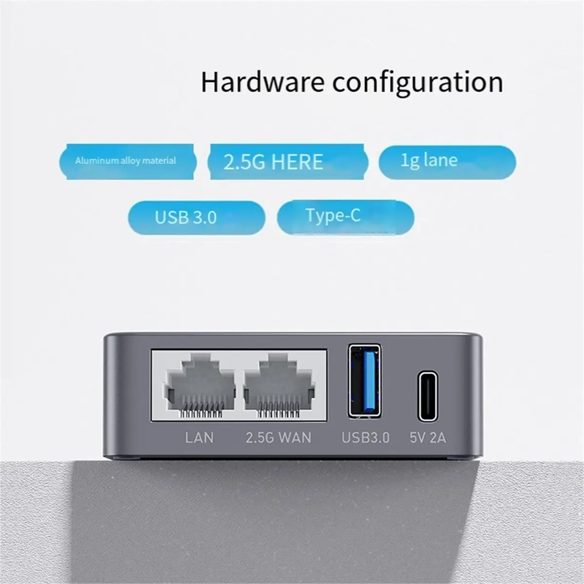 Digital Essentials Wired Router Gigabit Smart Mini Gateway Home Use 2.5G Port USB No Wi-Fi Network Switches