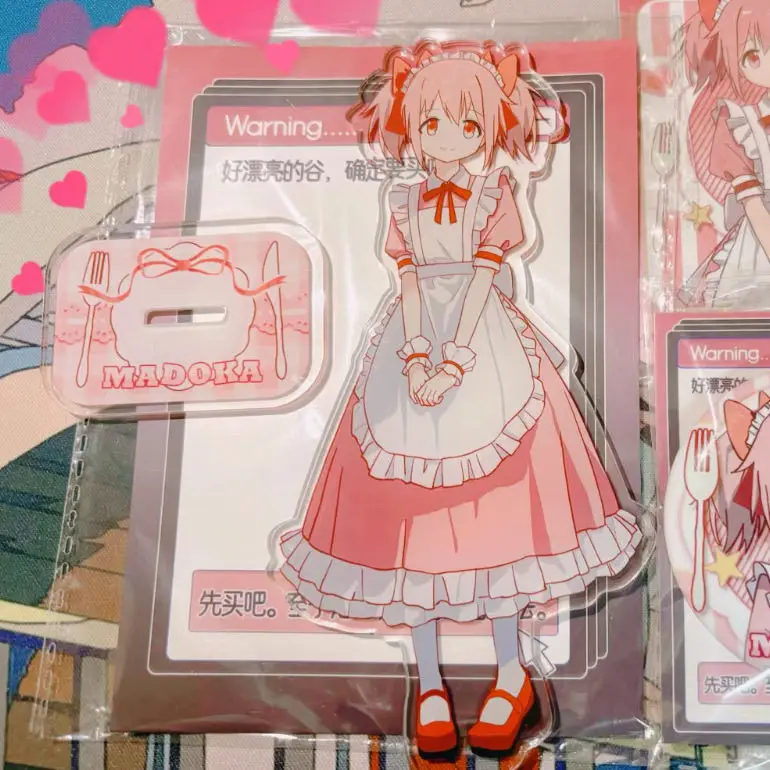 ,Kaname Madoka Figurki akrylowe Stojak Anime Figurka akcji Ozdoba Model Akcesoria Prezent Zabawka Puella Magi Madoka Magica