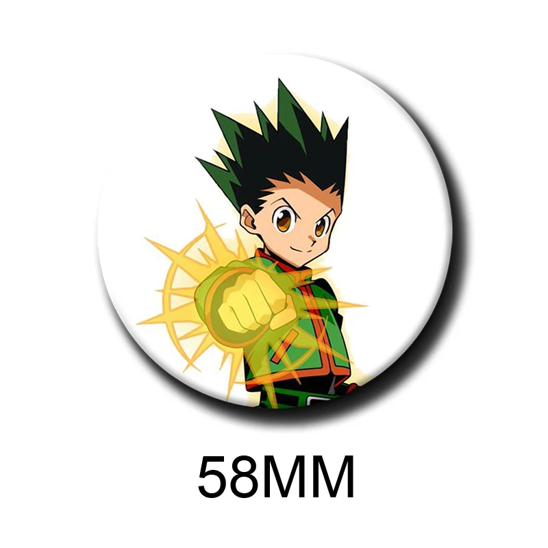 58mm Cartoon Character Gon Freecss Button Pin Anime Role Gon Freecss Brooch Creative Badge for Backpack Clothes Decoration Gift