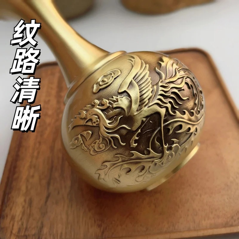 النحاس الإغاثة مائة بركات التنين والعنقاء زهرية تشكيلة زهور زخرفة غرفة المعيشة مدخل الديكور هدية الأعمال #4