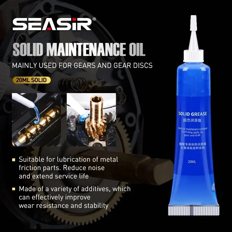 SEASIR Protective Grease (20ml) + Lubricant Oil For Fishing Reel Bearing Maintenance Oil Fishing Tool (20ml X 2 Pcs)