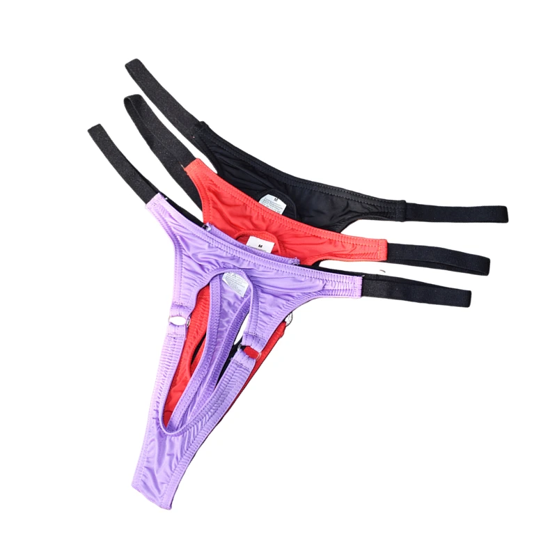Men's Exotic Thongs G Strings Underwear Ice Silk Breathable Bikini Tanga Hombre Slip Cuecas Front Hole Sexy Thong Men Sissy image 5