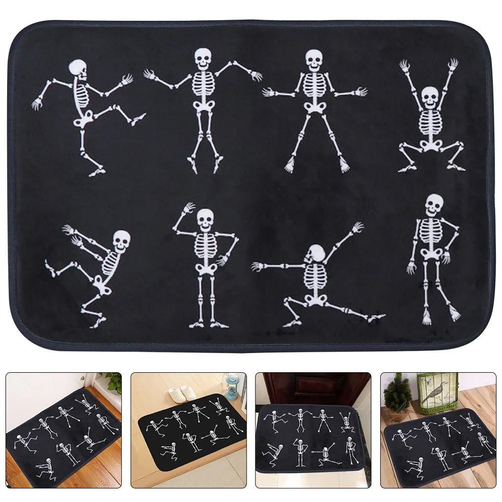 

Halloween Dancing Skeletons Door Mat Doormat Skull Print Floor Decor Decorative