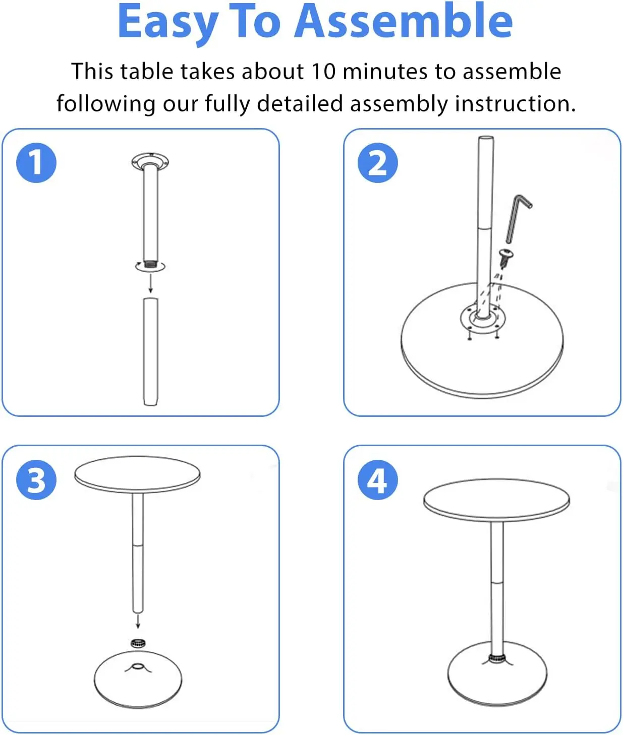 Bistro Pub Table 2 Pack 40 Inch Height Cocktail Table Round Bistro Bar Table for Home and Kitchen Dining