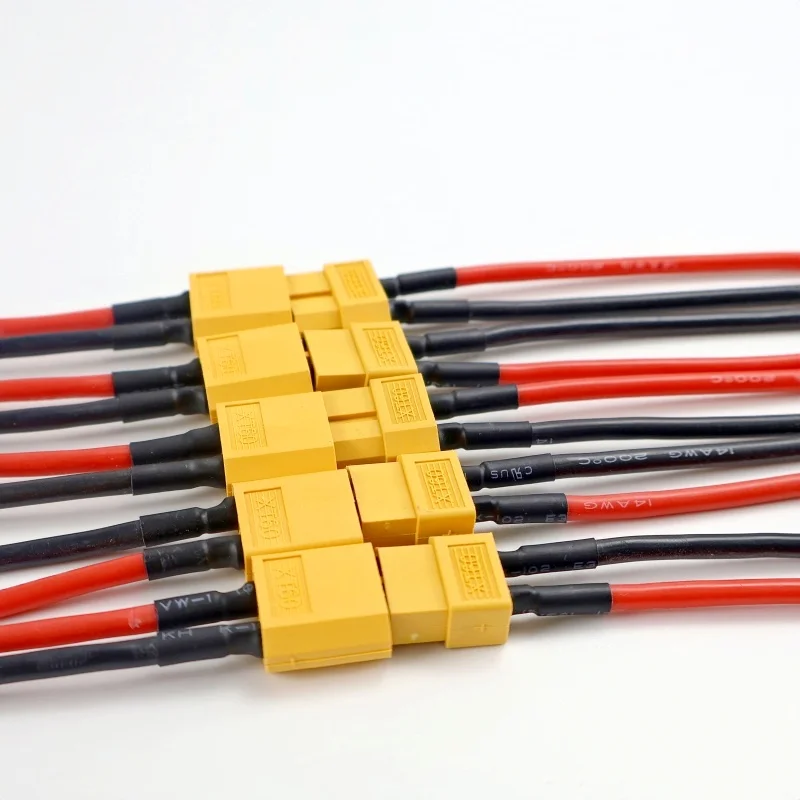 7pcs XT60 Female/Male Plug Battery Connector 14AWG 10cm with Silicone Flexible Wire RC Lithium Battery Motor Parts DIY