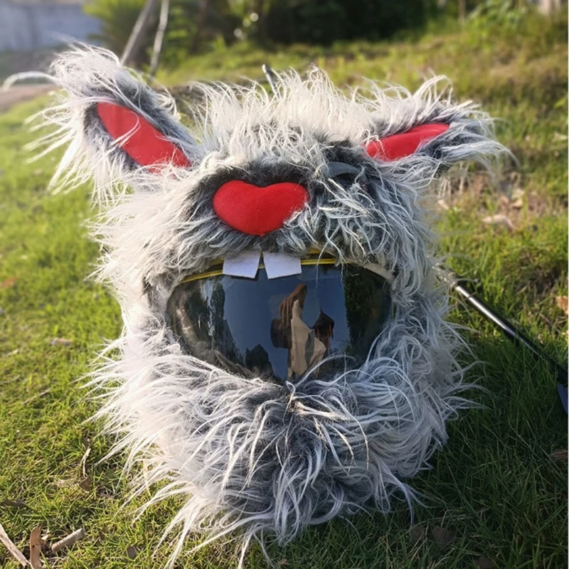 evil rabbit motorcycle helmet cover Brightens Dull Commutes Helps Be Seen With one of these evil rabbit helmet covers youll stand out and have a much higher chance of being seen by others on the road Horror Plush Rabbit Helmet Cover