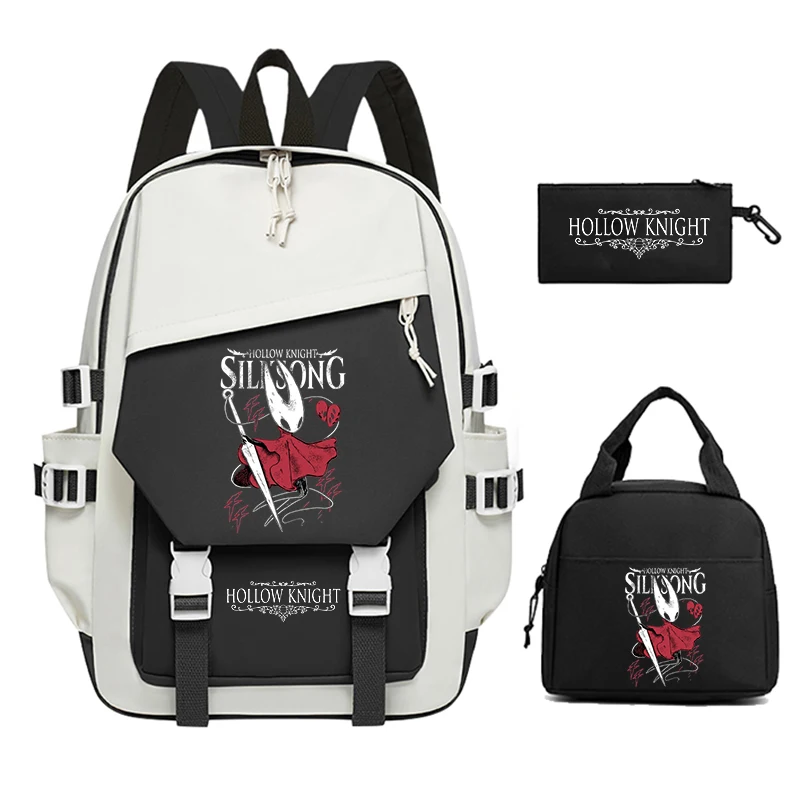 mochila Hollow Knight Backpack 3Pcs Set Print  Student School Bags Large Capacity Backpacks for Teenager Casual Laptop Rucksack