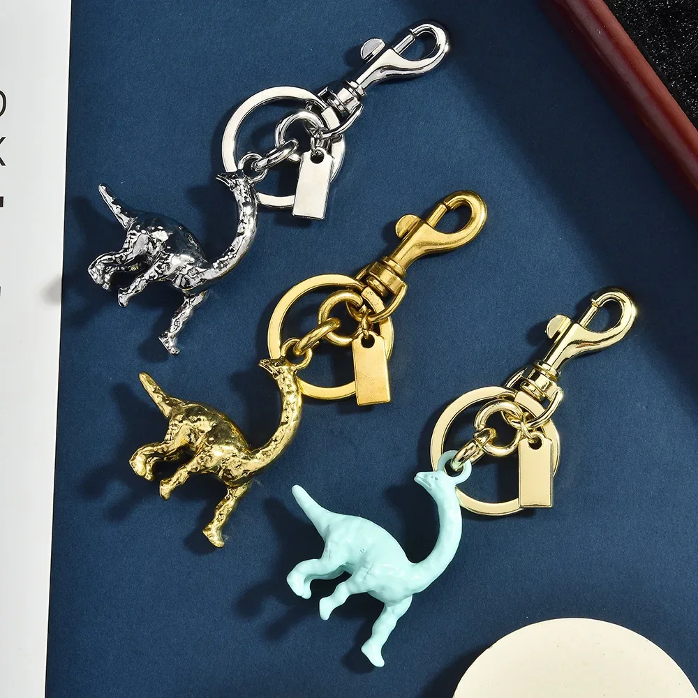 

Alloy flamingo pendant, cute cartoon dinosaur keychain, high-end bag keychain pendant, bag pendant