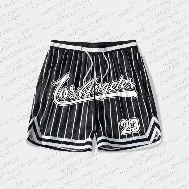 MOTO European and American men's summer Gothic letter stripe print comfortable breathable drawstring shorts outdoor casual pants