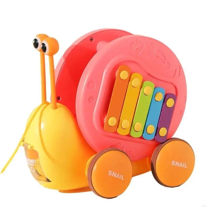 97BC – jouet traction d'escargot dessin animé sûr confortable pour enfants, avec corde Anti-perte