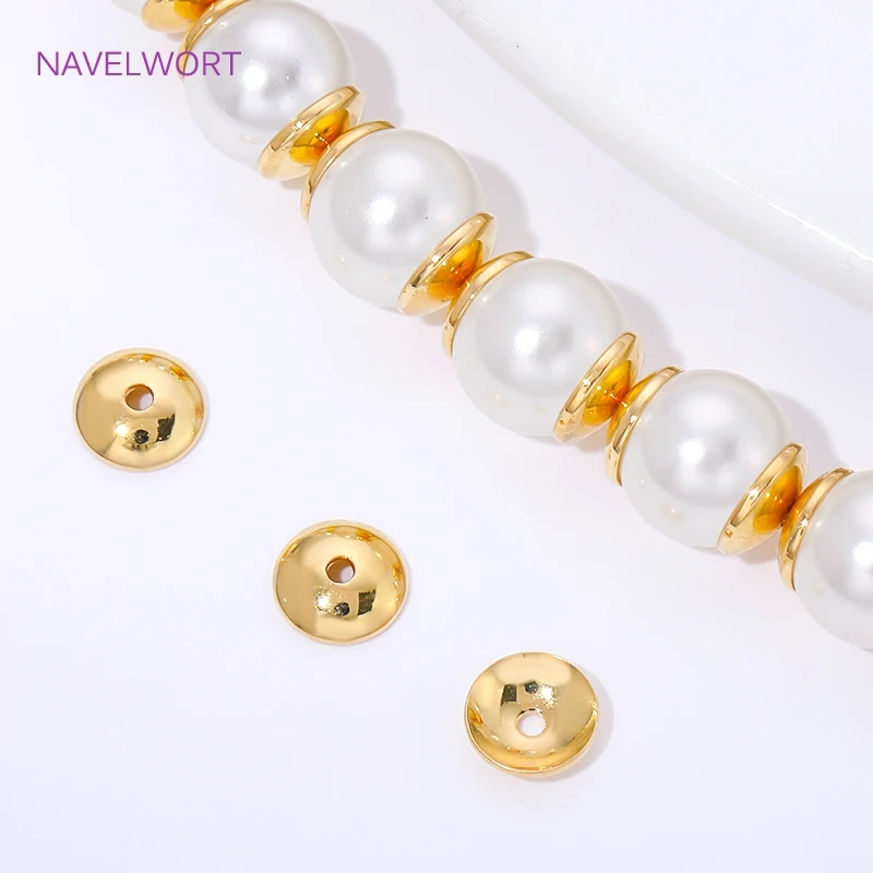 

шапочки для бусин Латунные заглушки-разделители для бусин 6 мм, позолоченные 18К, круглые колпачки для бусин для изготовления ювелирных изделий, заглушки для бусин, аксессуары для браслетов DIY