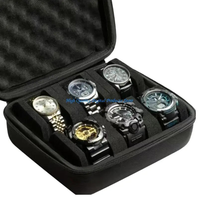 

U2JE Portable Watch Storage Case Organizers Secure Zippered for Smartwatches Jewelry