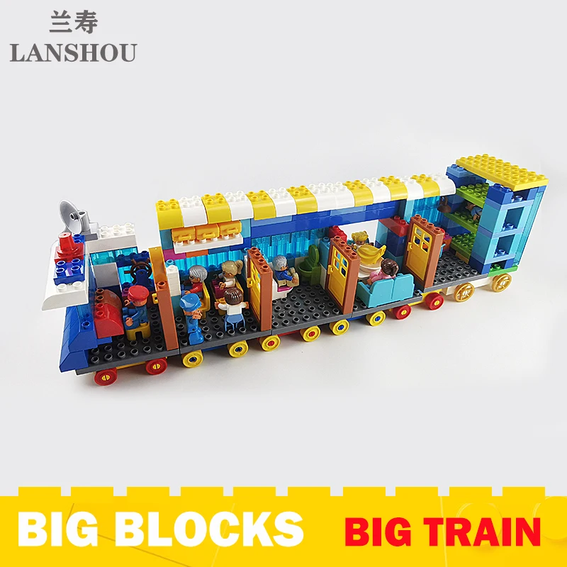 Big Size Building Blocks Moc Fun Big Train Cab Compartment Passenger Sleeper Carriage Bricks Part Kids Girls Diy Assemble Toys