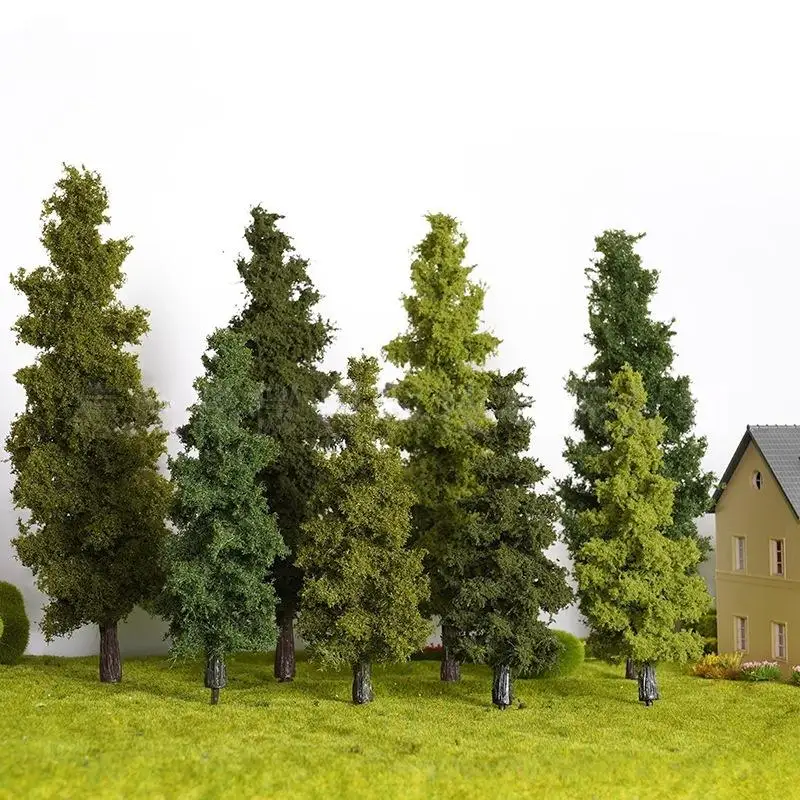 1 pçs material de mesa de areia militar artesanal diy decoração paisagem 14/21cm modelo pinheiro trem layout simulação fio modelo árvore