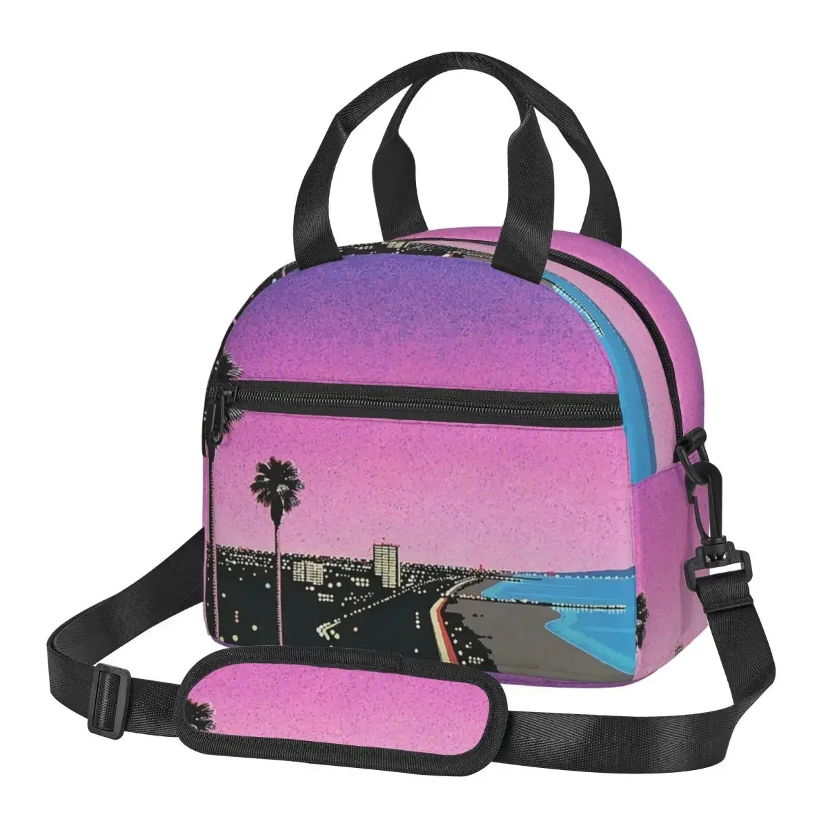 

Hiroshi Nagai Vaporwave Bendro Lunch Bags Insulated Bento Box Portable Lunch Tote Picnic Bags Thermal Bag for Woman Work