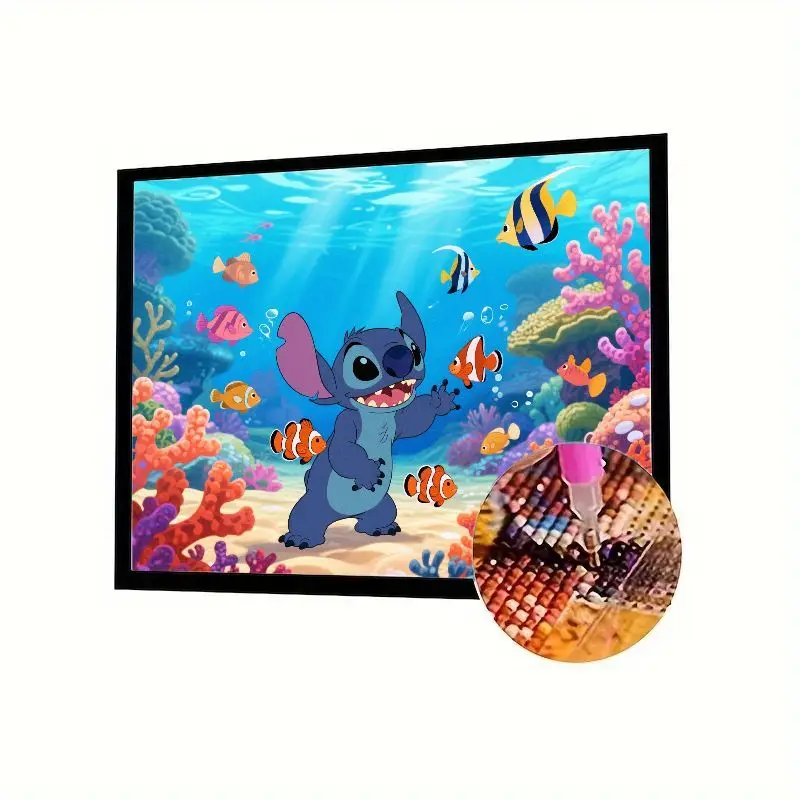 

1 шт. Disney Lilo & Stitch подводное приключение 5D набор для алмазной живописи, милый полный дрель мультфильм инопланетянин и тропическая рыба со стразами