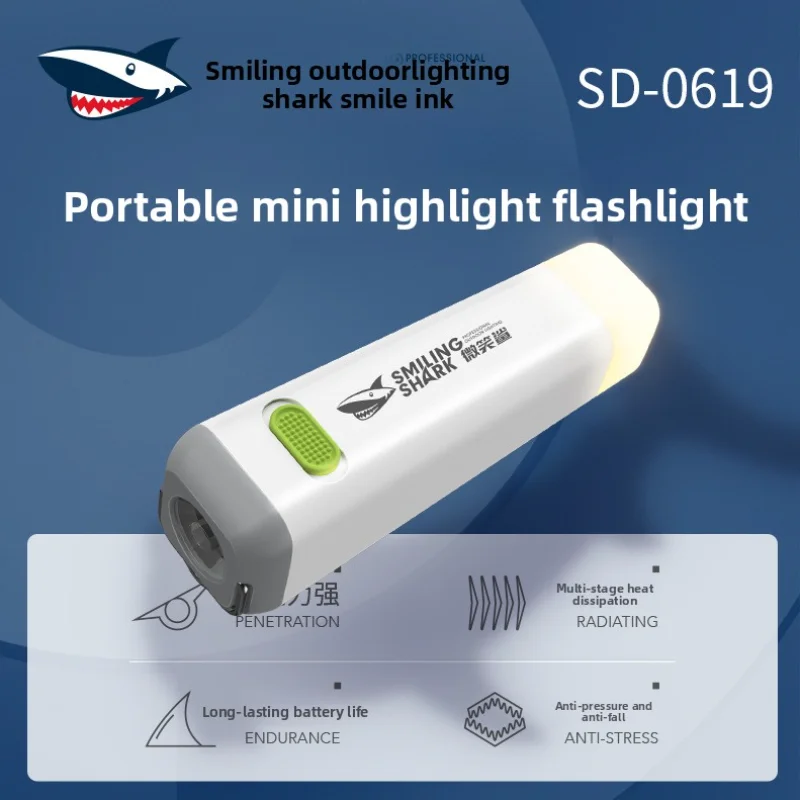 

Portable Mini Highlight Flashlight Outdoor Floodlight Long Battery Life Waterproof Camping Light Hook Flashlight
