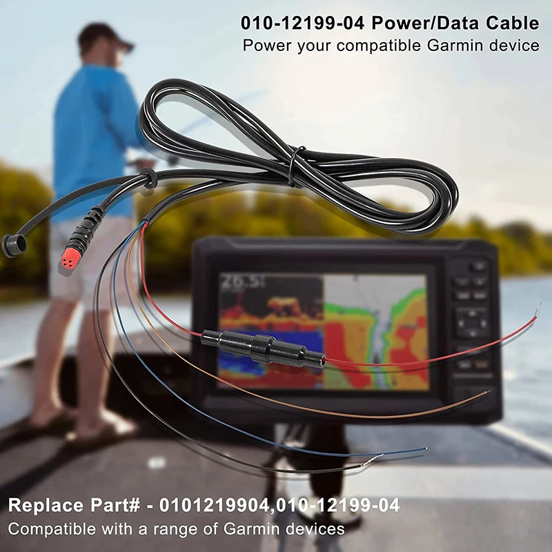 Cabo de alimentação impermeável Quick Connect, adaptador de 4 pinos, Garmin EchoMp e Fishfinder Série Striker, 010-12199-04