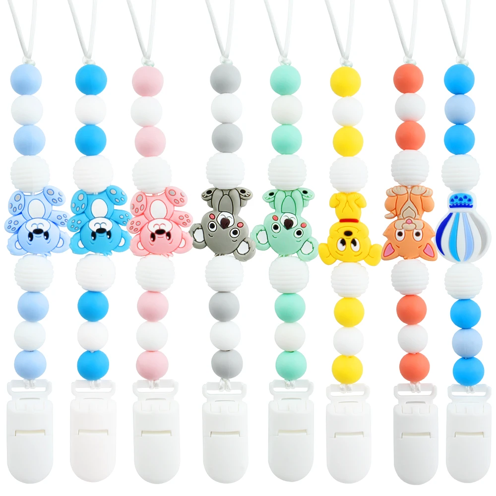 5PCS Silicone Beads Baby Animal koala Teething Beads Teether Food Grade Bear Focal Beads DIY Pacifier Chain Rattle Accessories