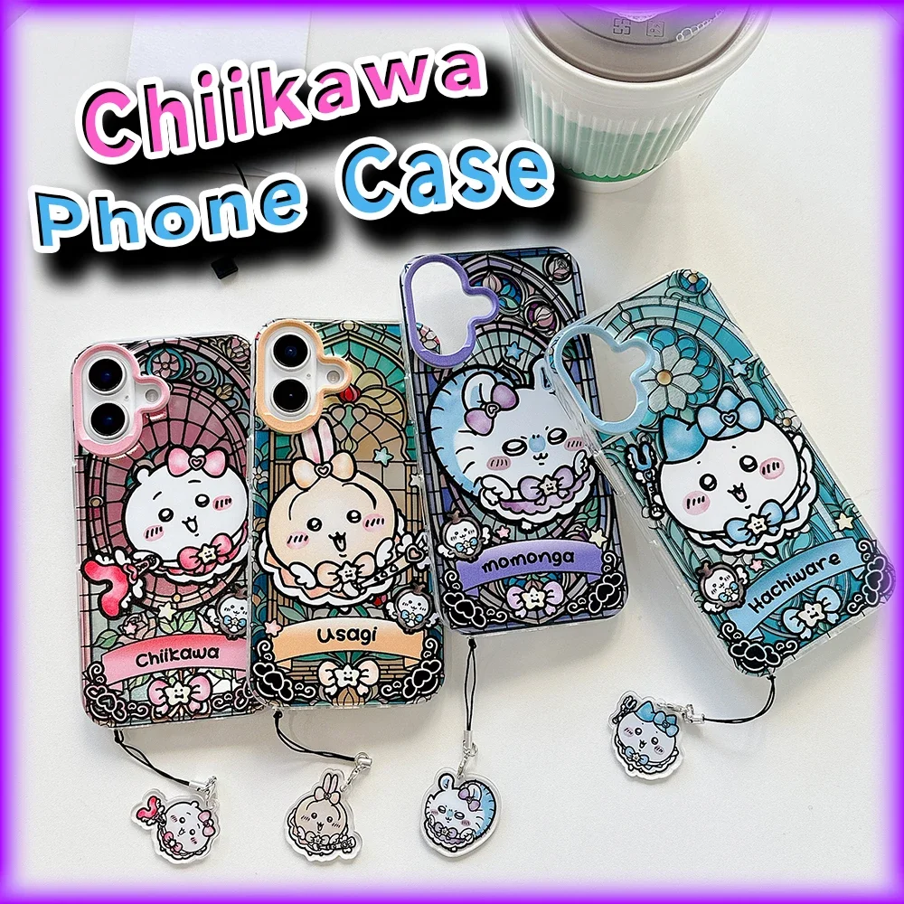 

Kawaii Chiikawa Case for IPhone 16 15 14 13 12 11 XS/XR 7/8 Pro Max Sanrio Anime Hachiware Usagi Momonga Cute Protective Cover