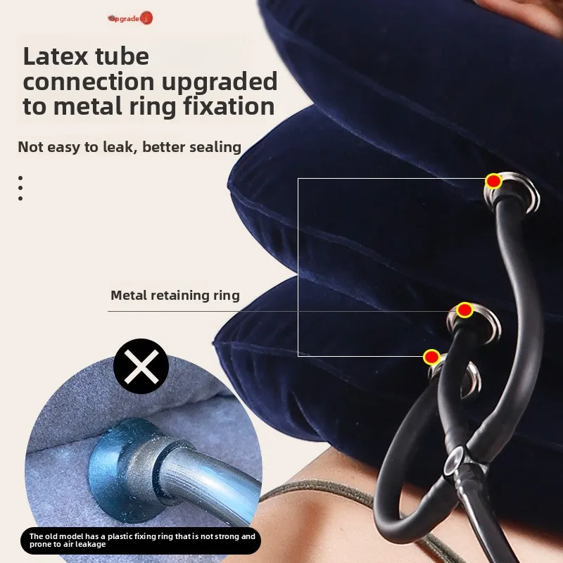 Inflatable Cervical Neck Traction Device, Adjustable Collar for Home Use, Pain Relief and Posture Corrector Support, Portable