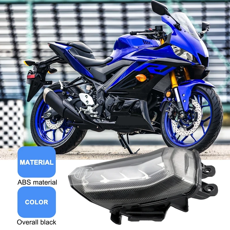 

Motorcycle LED Colorful Light Rear Brake Light Taillight For Yamaha R15 V3 2017-2021 V4 R15M 2022+ Turn Signal Light-A92D